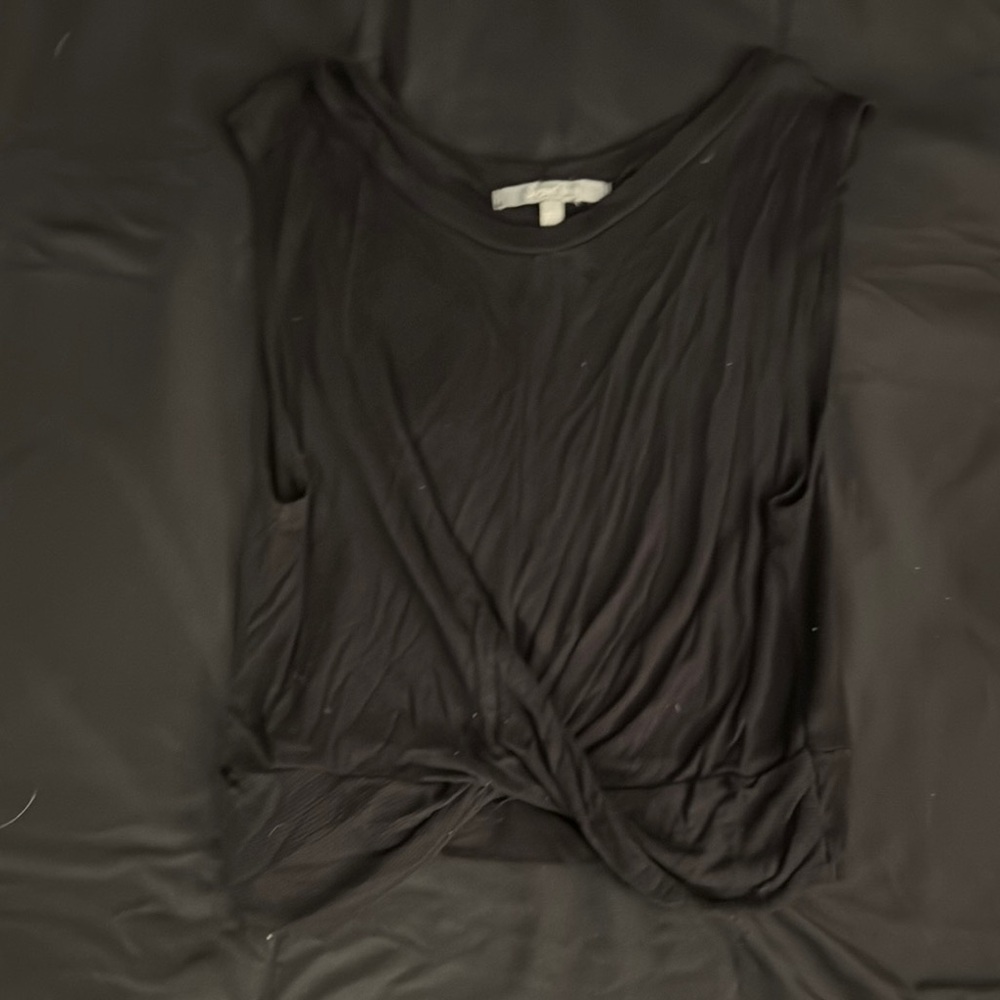 Black Twist Front Sleeveless Top